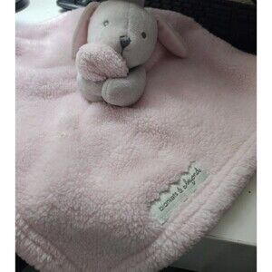 Blankets And Beyond Gray Bunny Rabbit Pink Plush Security Blanket Lovey